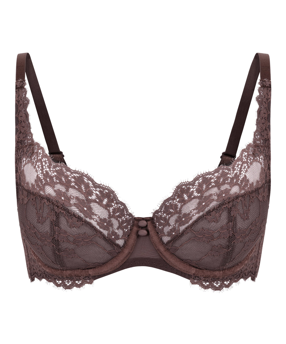 Daisy Non-Padded Underwired Bra - Brown