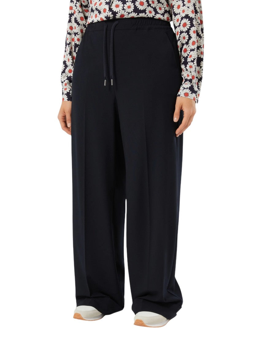 Marina Rinaldi Stretch canvas wide-leg trousers