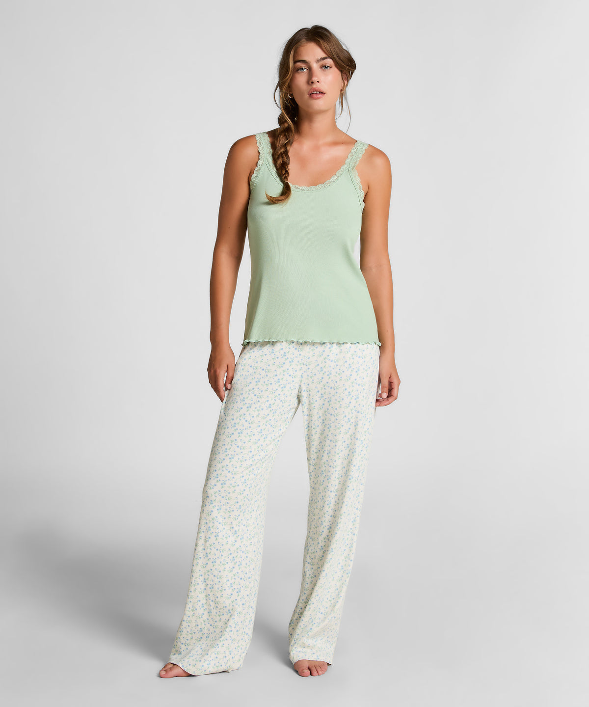 HUNKEMÖLLER Singlet Rib Jersey Lace