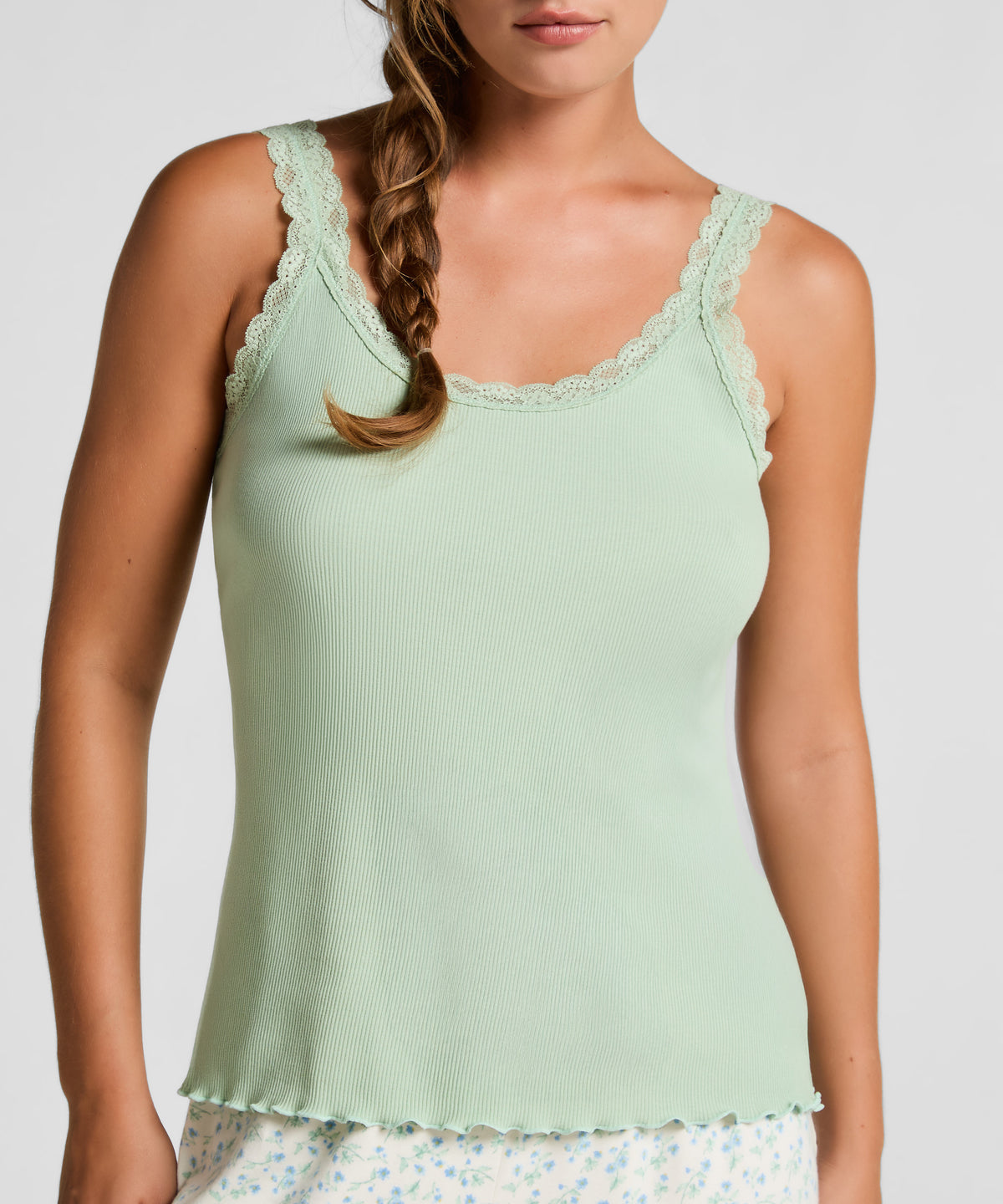 HUNKEMÖLLER Singlet Rib Jersey Lace
