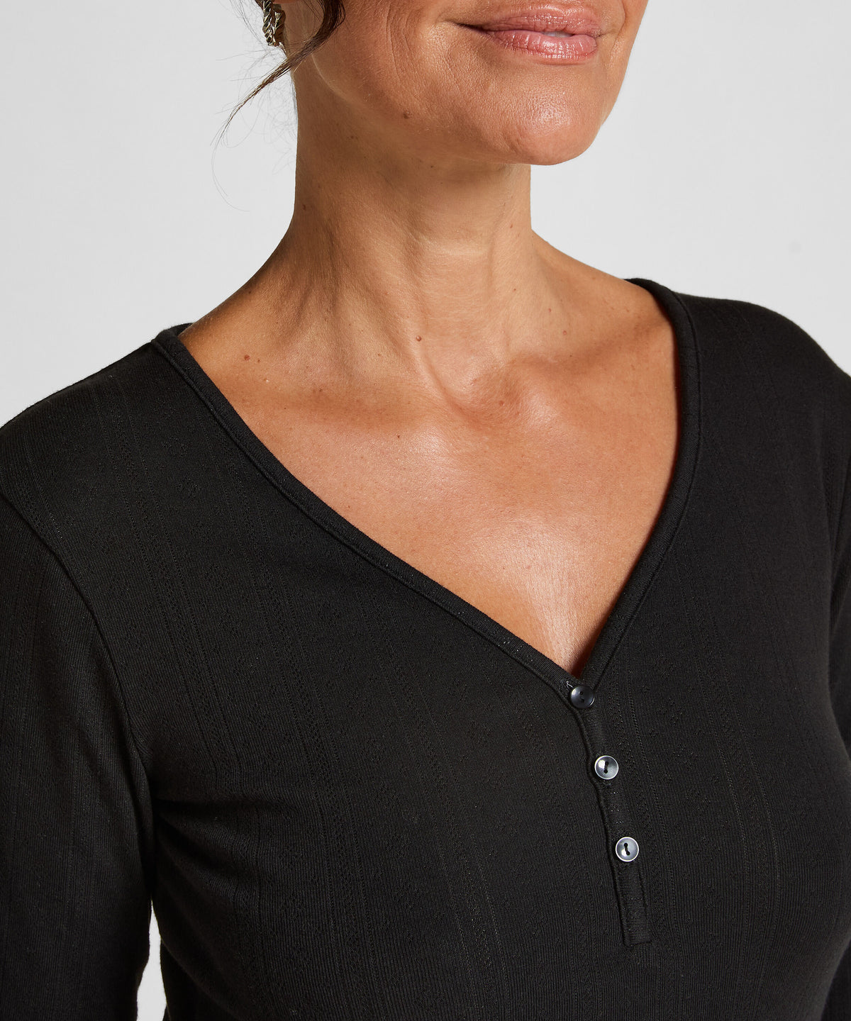 HUNKEMÖLLER Ribbed Modal Long-Sleeve Henley Top