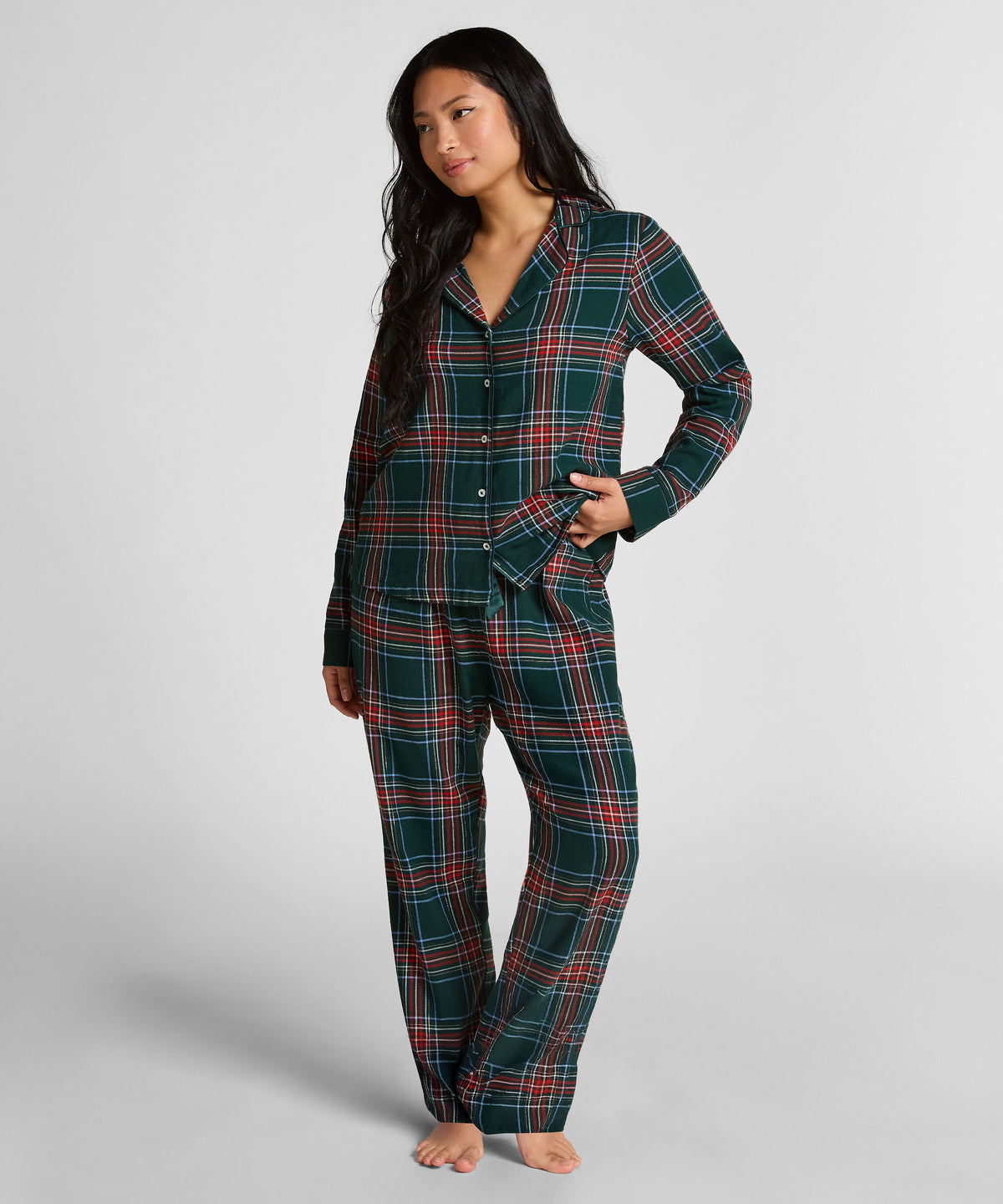 HUNKEMÖLLER Checked Flannel Long-Sleeve Pajama Set