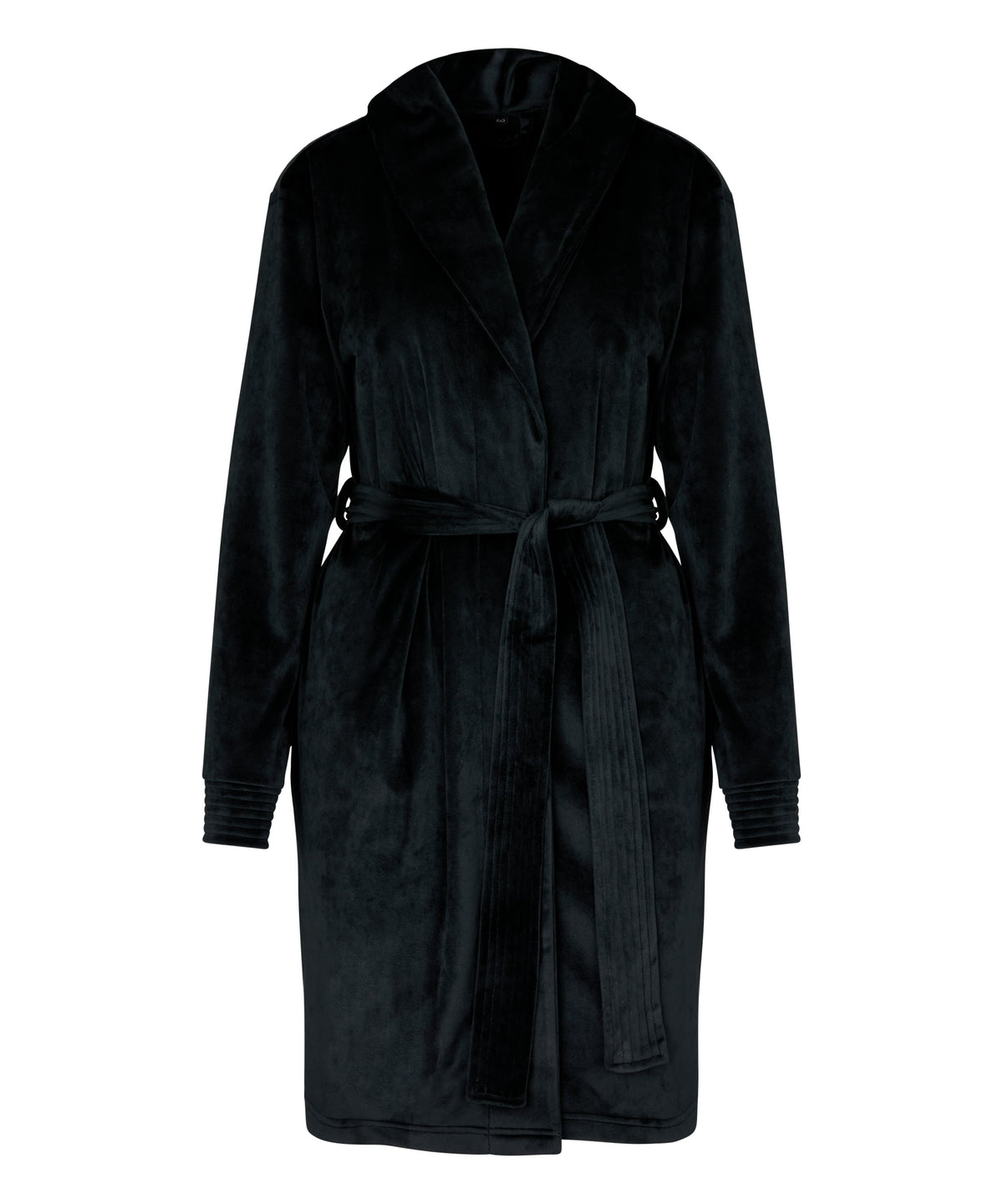 Velours Short Bathrobe - Black