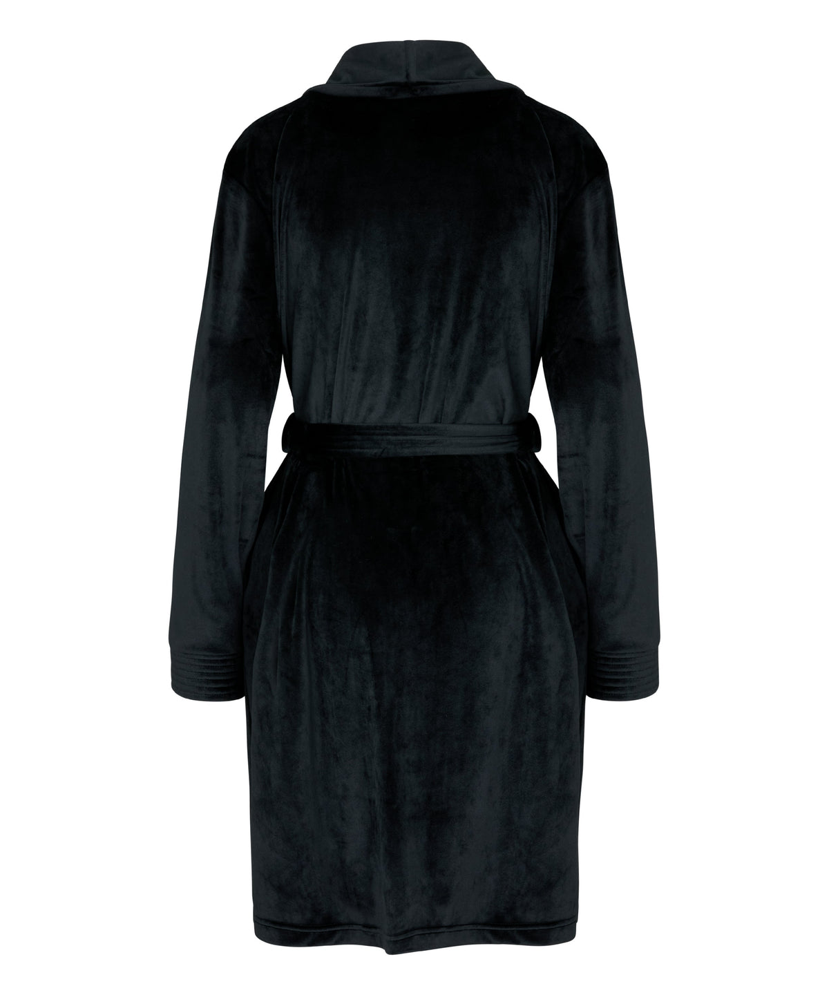Velours Short Bathrobe - Black