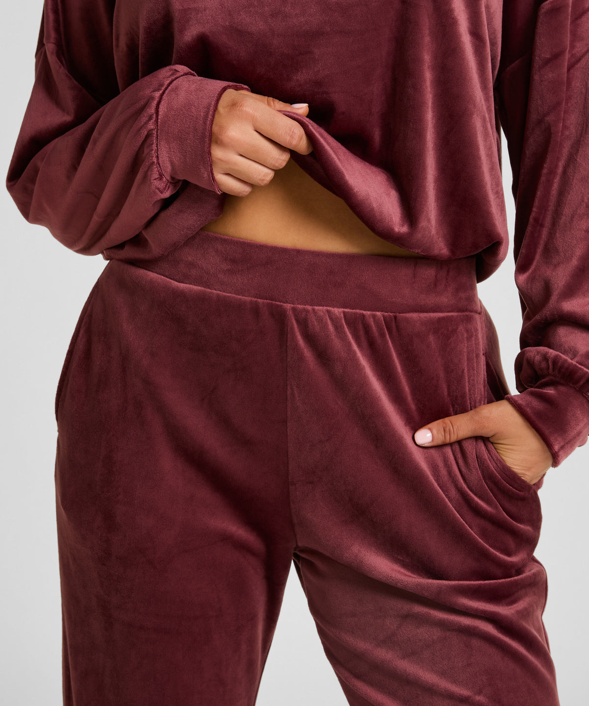 HUNKEMÖLLER Velour Long-Sleeve Pajama Set