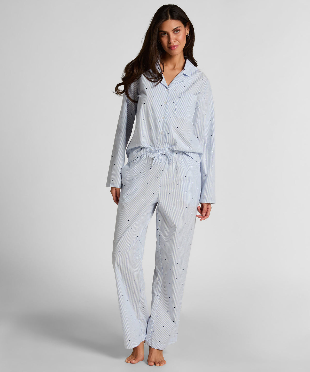 HUNKEMÖLLER PANT WOVEN CO STRIPE HEARTS