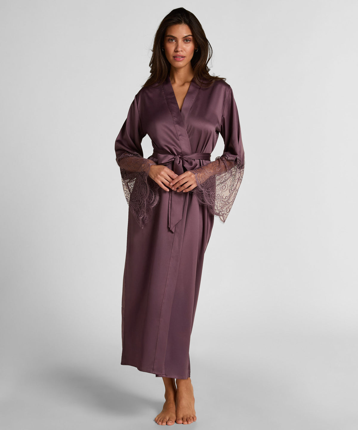 HUNKEMÖLLER KIMONO LONG SATIN LACE