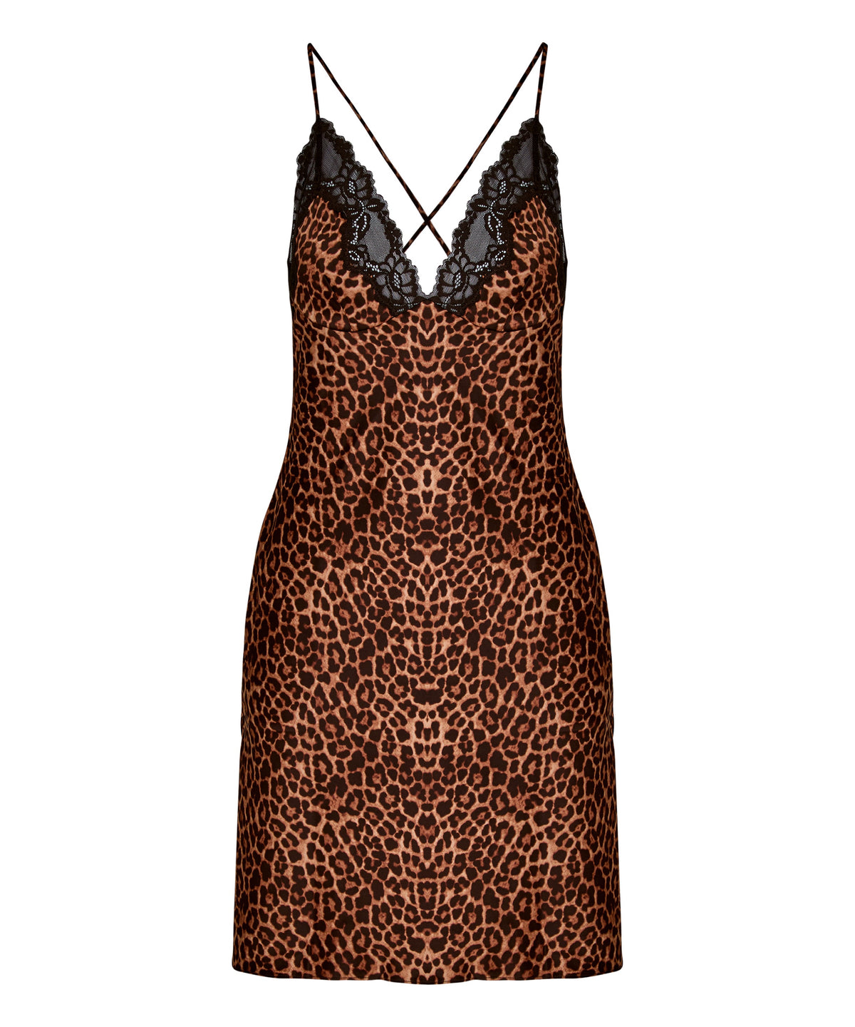 Slipdress Leopard Gabrielle - Black