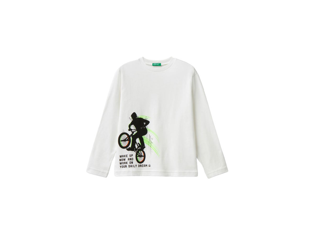 Benetton Printed Long Sleeve T-Shirt