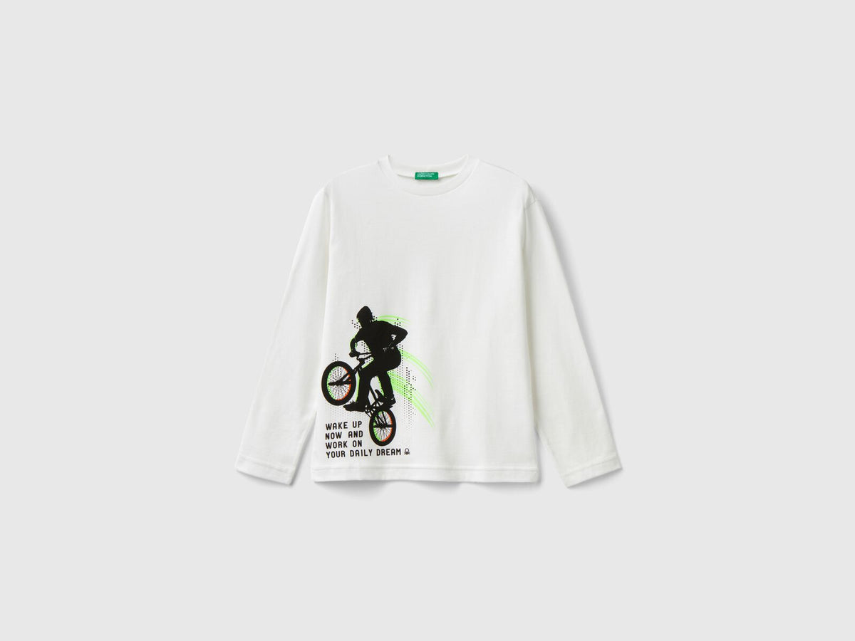 Benetton Printed Long Sleeve T-Shirt