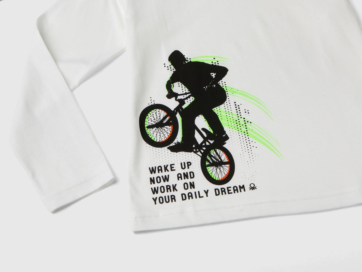 Benetton Printed Long Sleeve T-Shirt