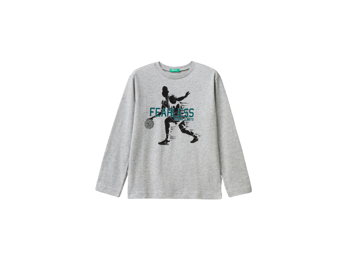Benetton Printed Long Sleeve T-Shirt
