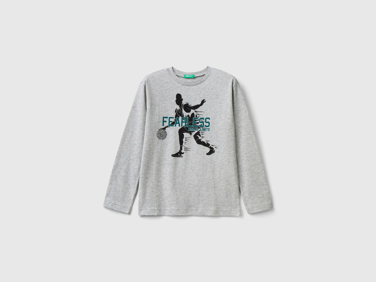 Benetton Printed Long Sleeve T-Shirt