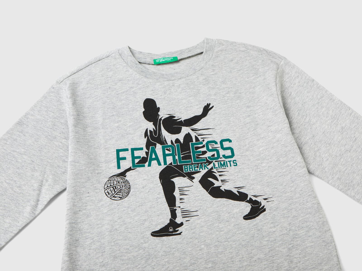 Benetton Printed Long Sleeve T-Shirt