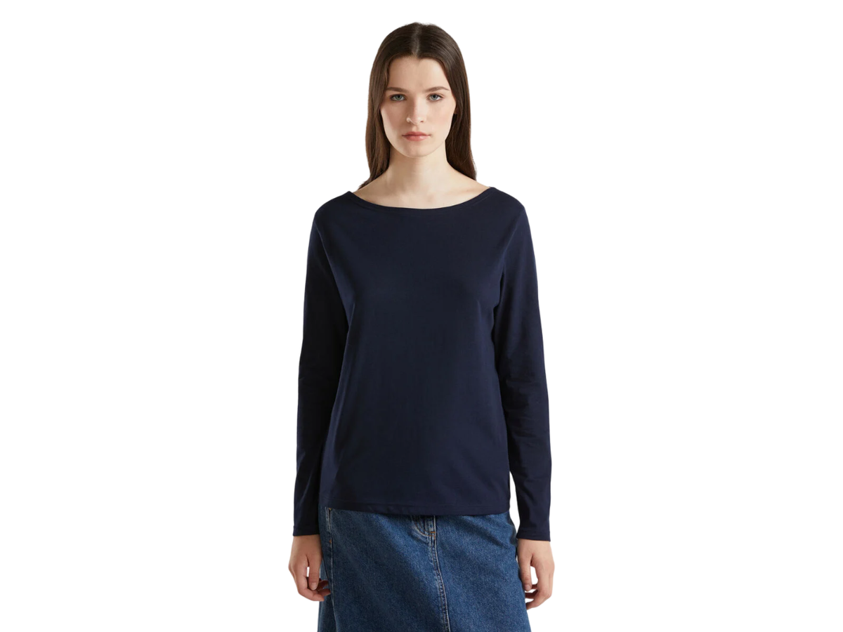 Benetton Boat Neck Long Sleeve T-Shirt