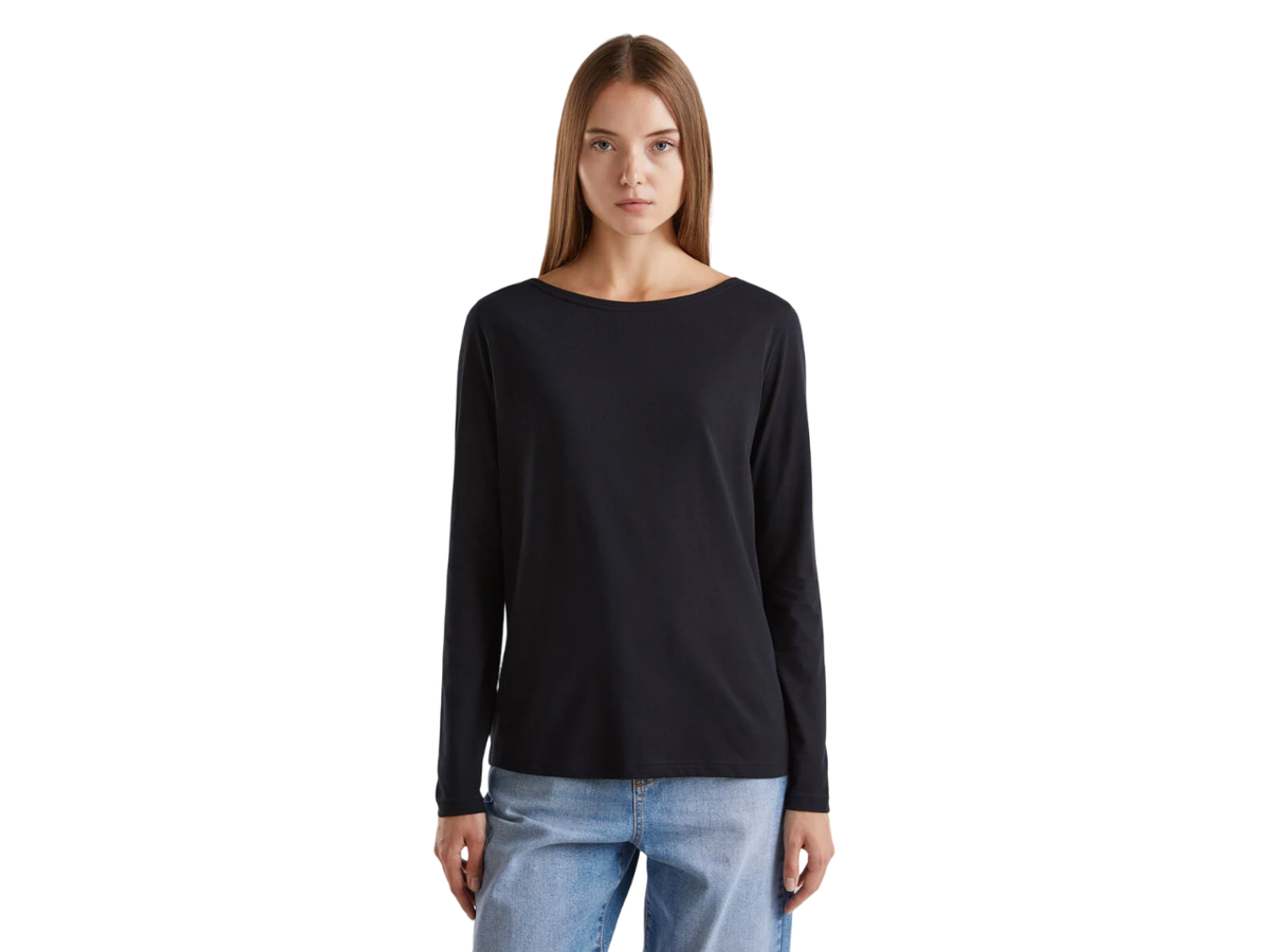 Benetton Boat Neck Long Sleeve T-Shirt