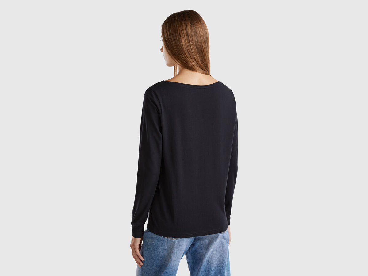 Benetton Boat Neck Long Sleeve T-Shirt