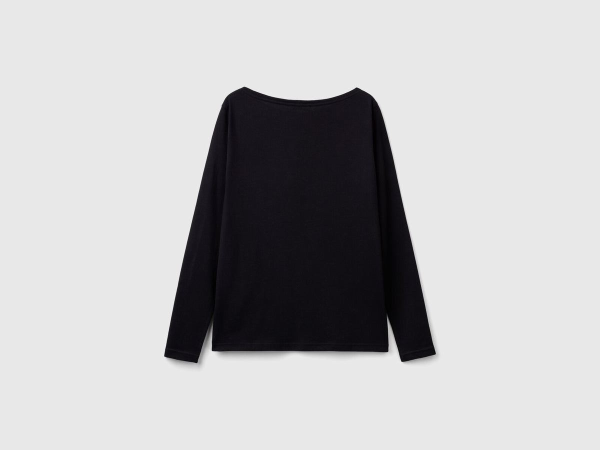 Benetton Boat Neck Long Sleeve T-Shirt