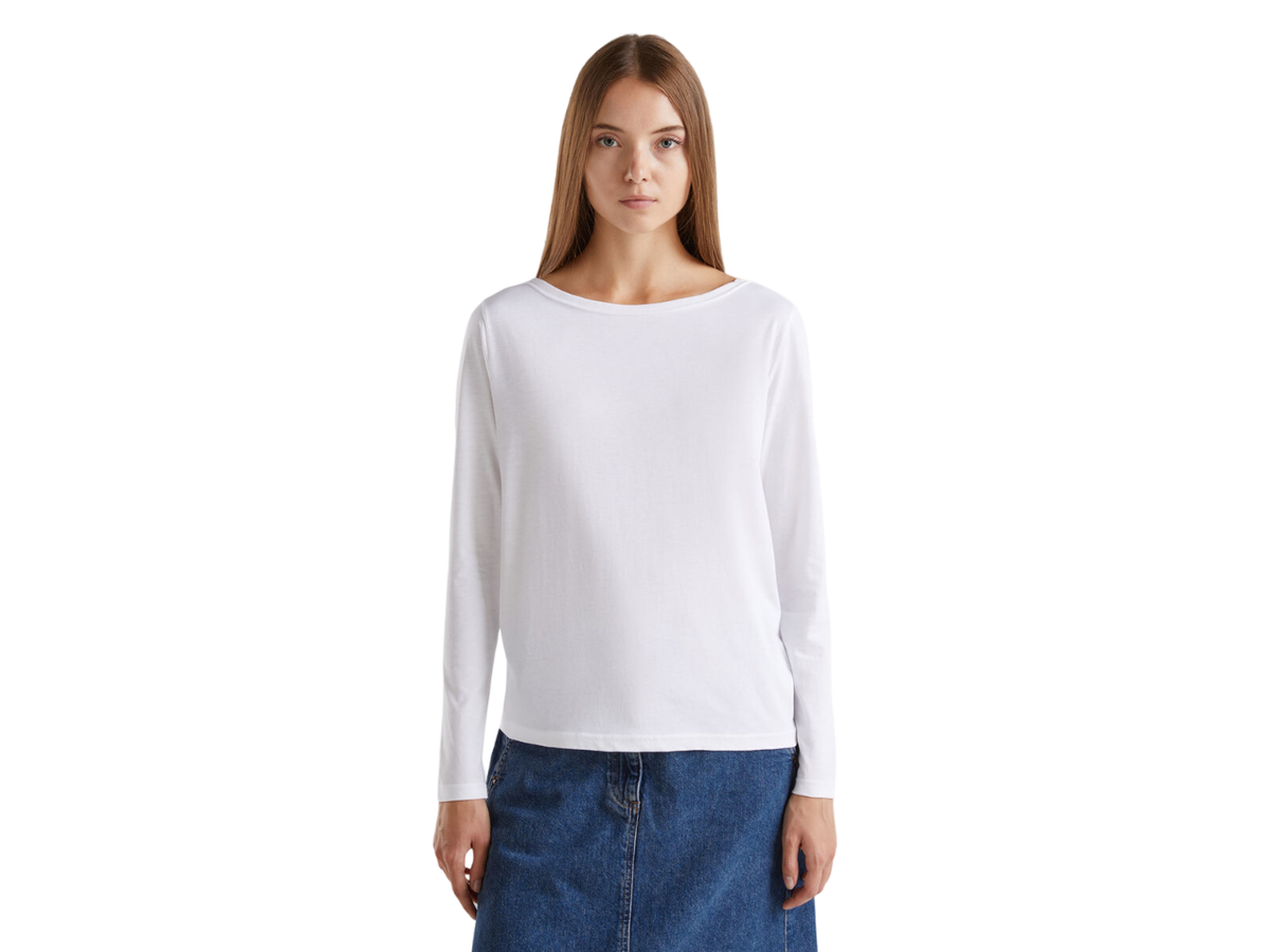 Benetton Boat Neck Long Sleeve T-Shirt