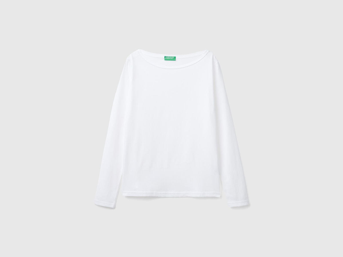 Benetton Boat Neck Long Sleeve T-Shirt