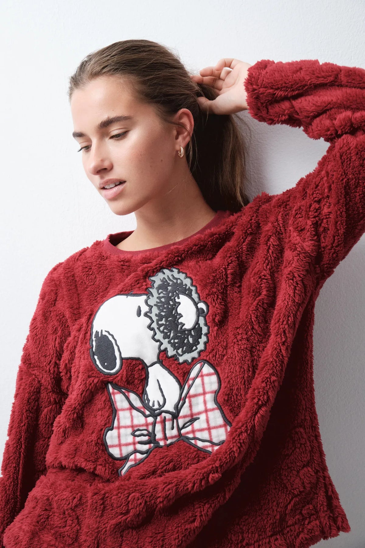 Snoopy Plaid Fleece Long Pyjamas