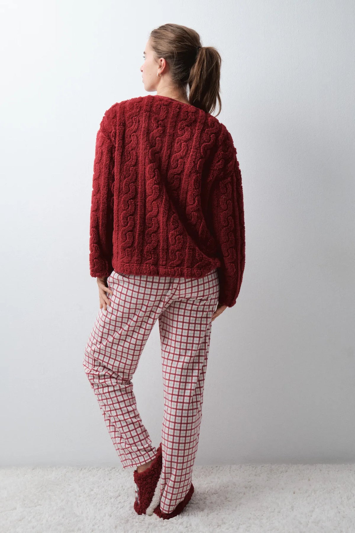 Snoopy Plaid Fleece Long Pyjamas