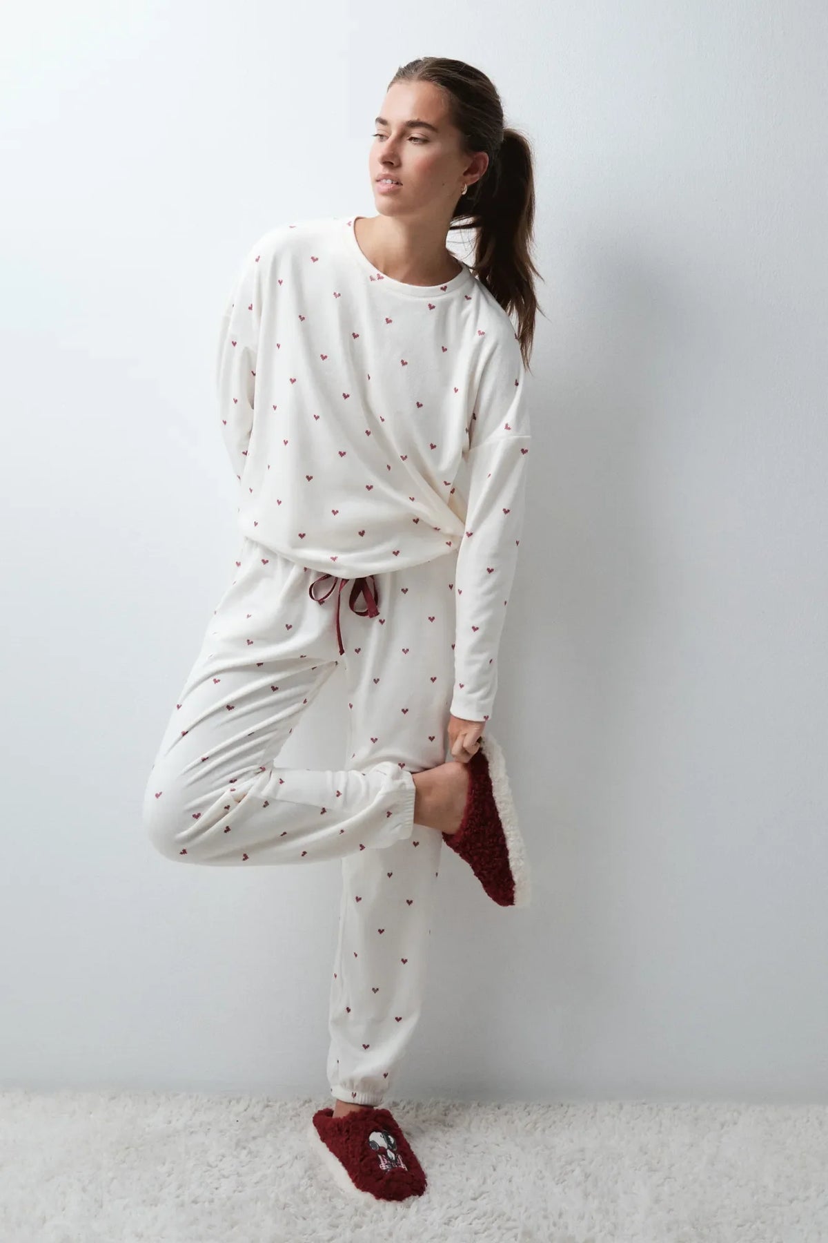 Heart Print Long Pyjamas