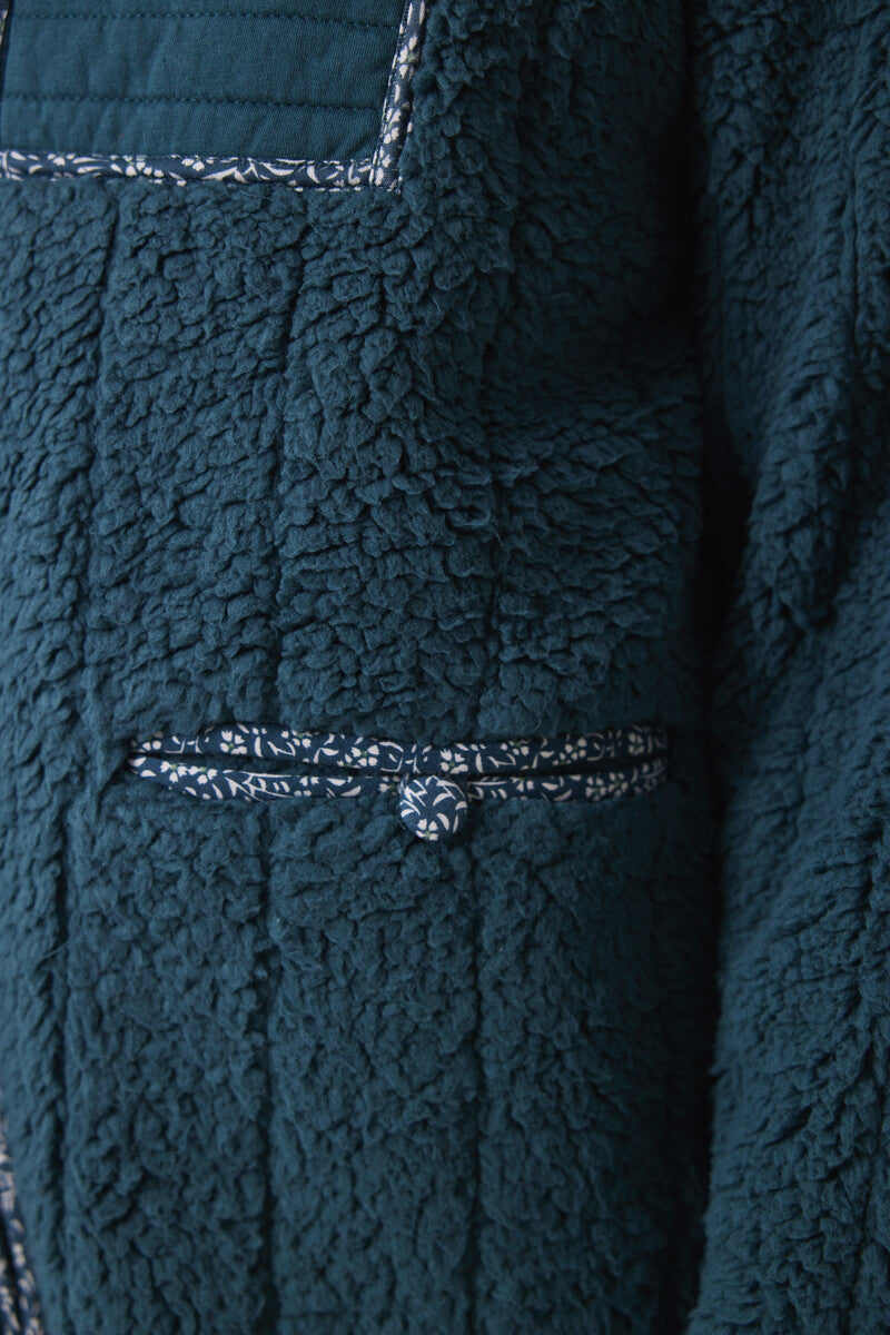 Women Secret Quilted Sheepskin Short Robe
