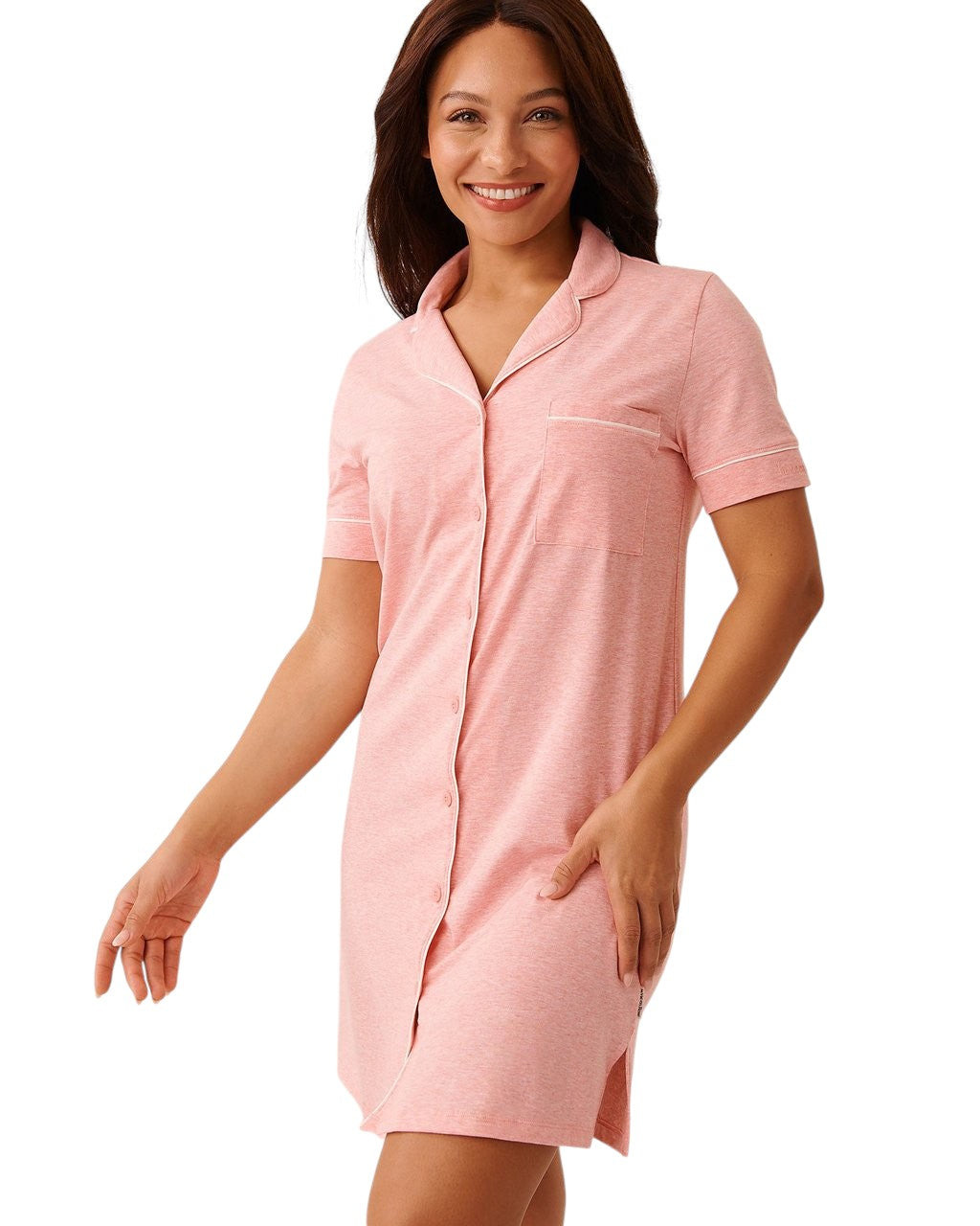 La vie en Rose Cotton Button-down Sleepshirt