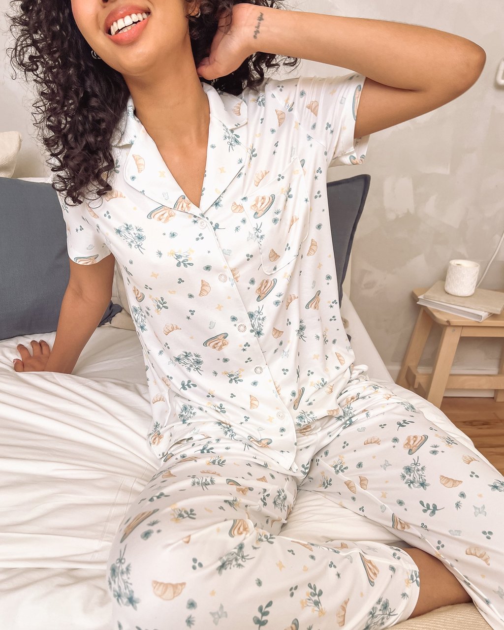 La vie en Rose Brunch Print Super Soft Button-down Shirt