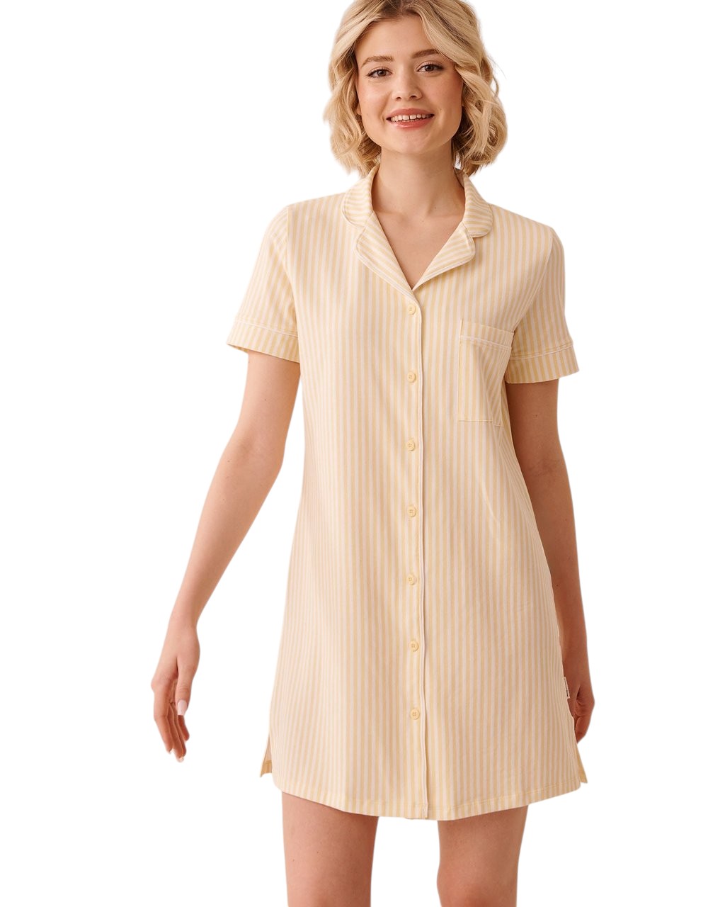 La vie en Rose Cotton Button-down Sleepshirt