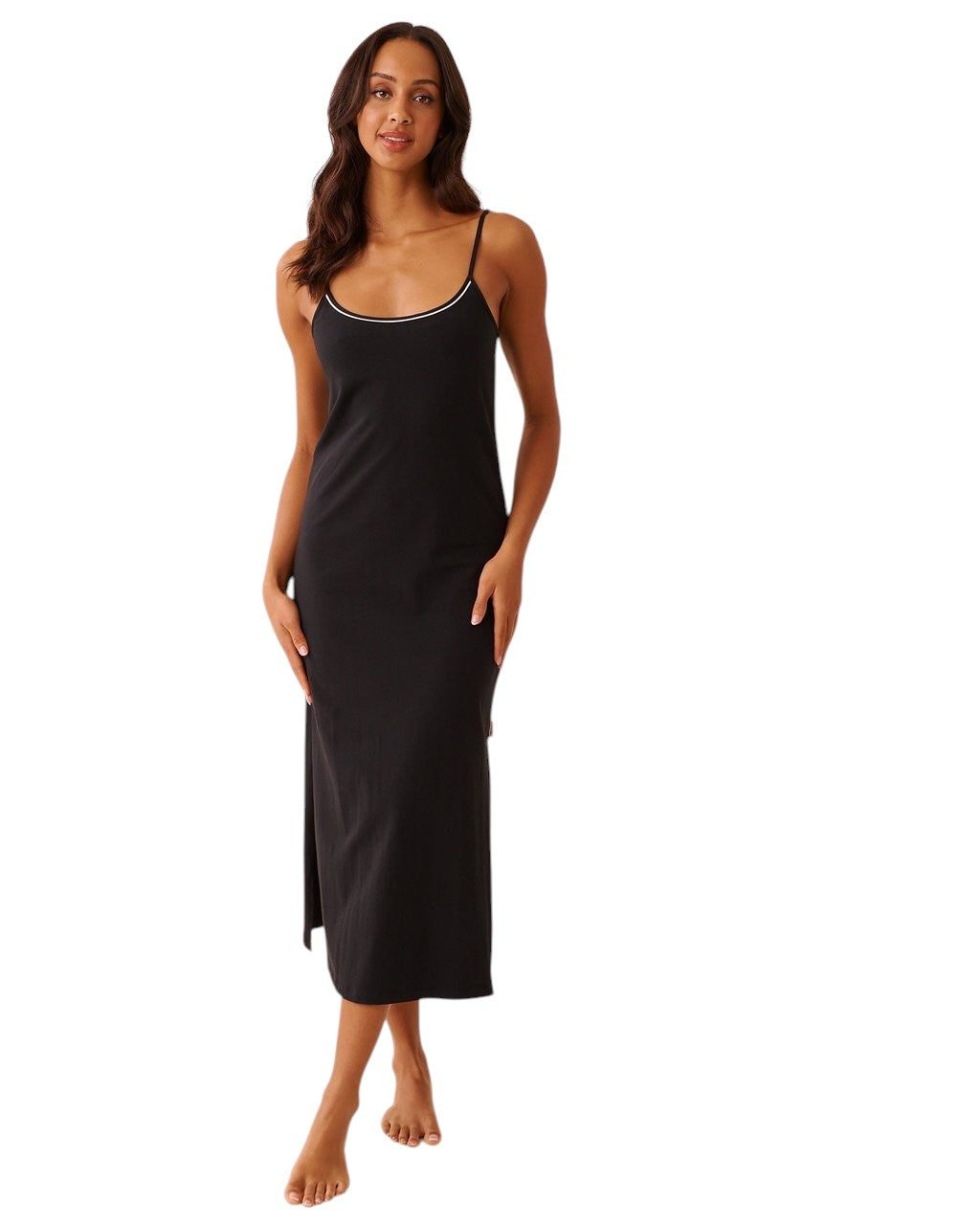 La vie en Rose Cotton Long Nightie with Shelf Bra