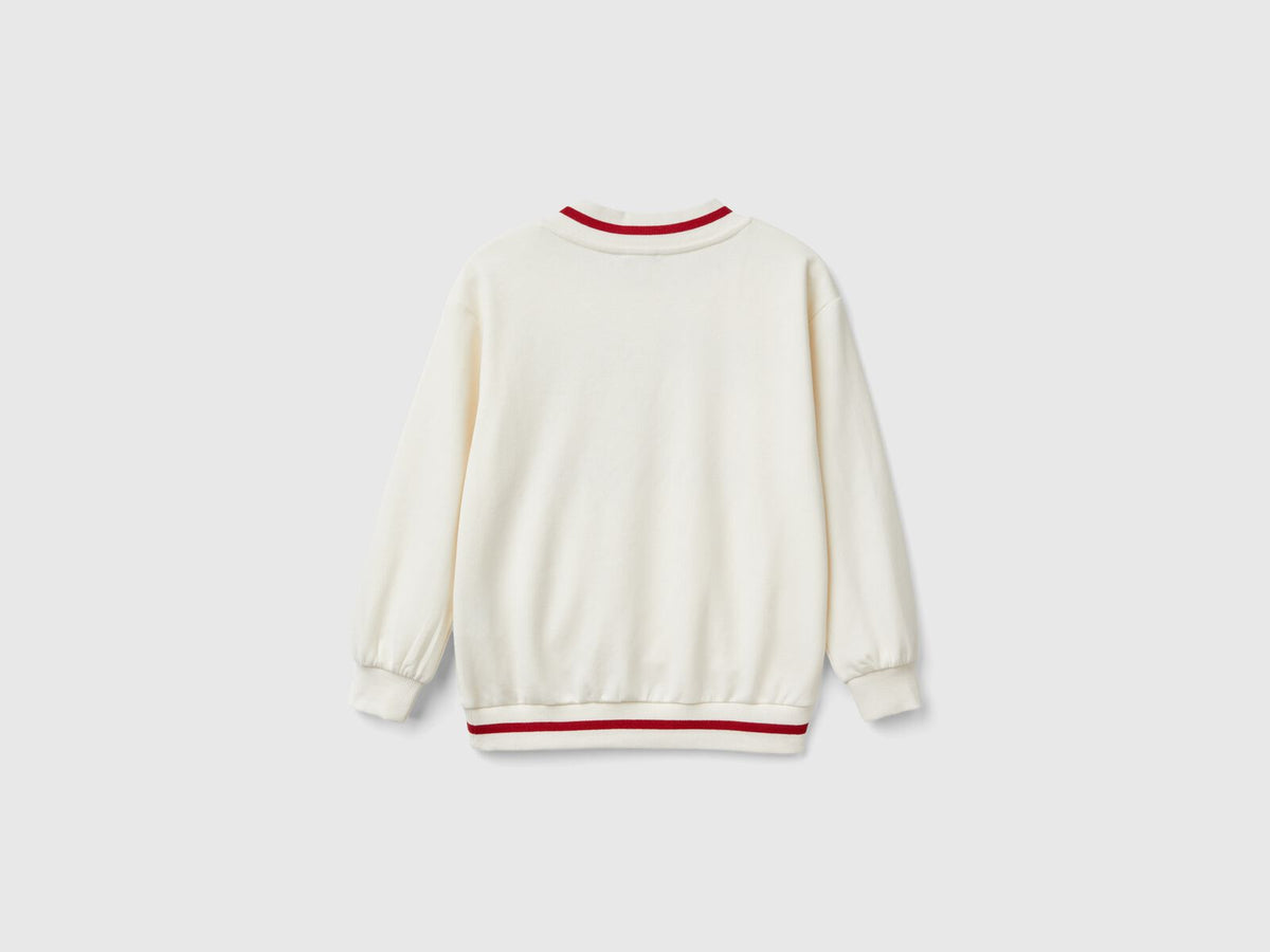 Benetton V-Neck Ny Printed Sweater For Kids