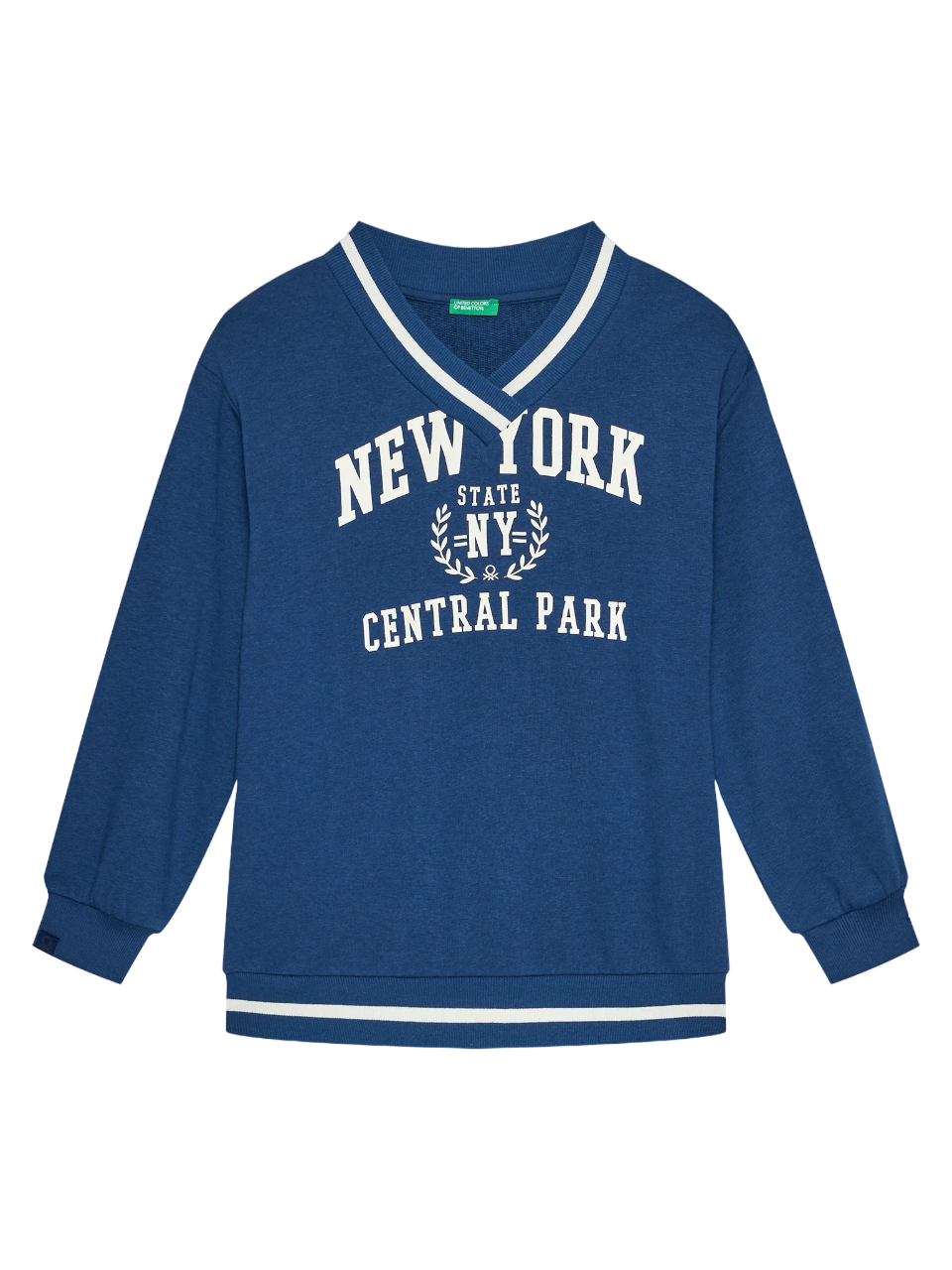 Benetton V-Neck Ny Printed Sweater For Kids