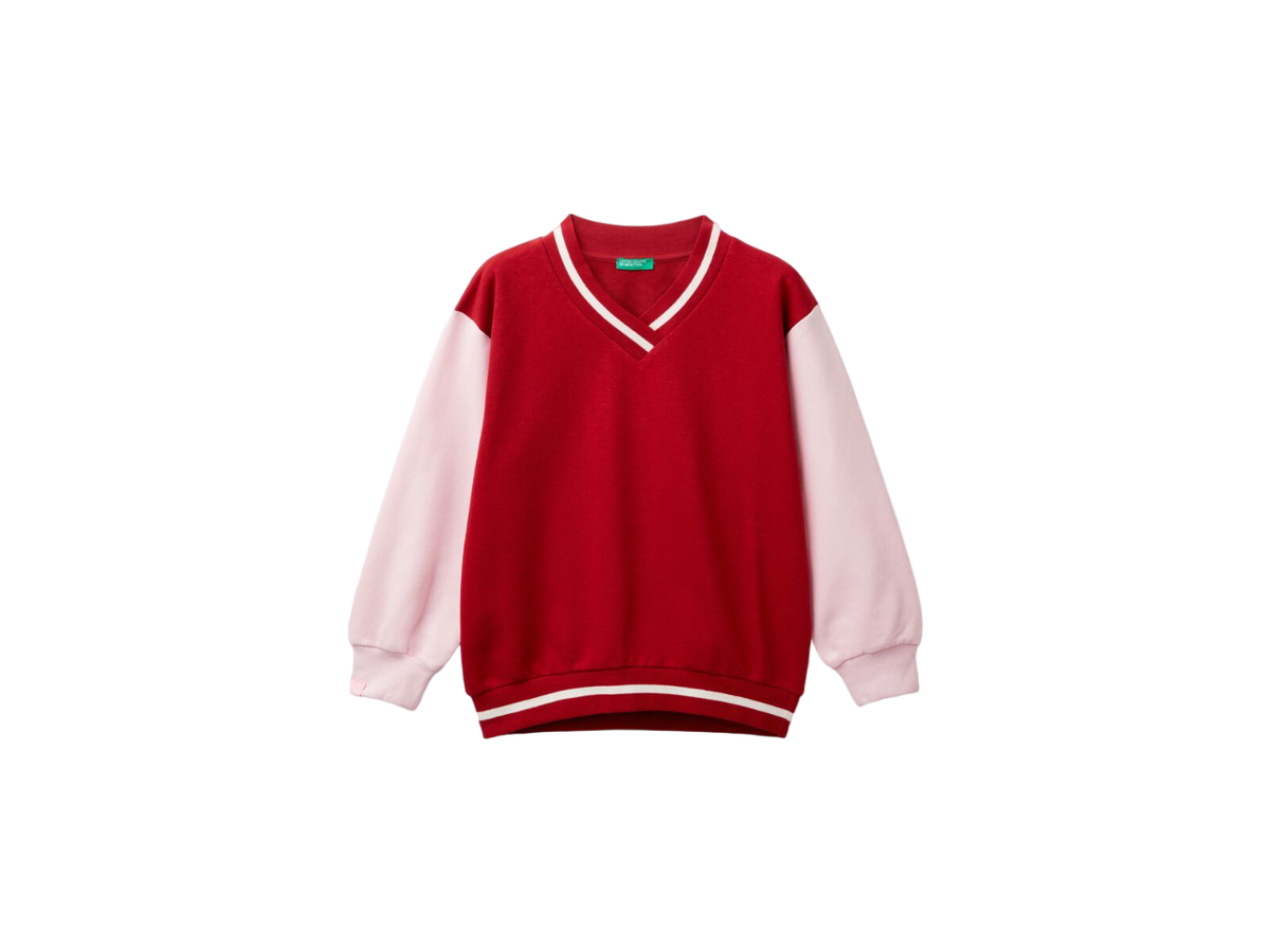 Benetton V-Neck Ny Printed Sweater For Kids