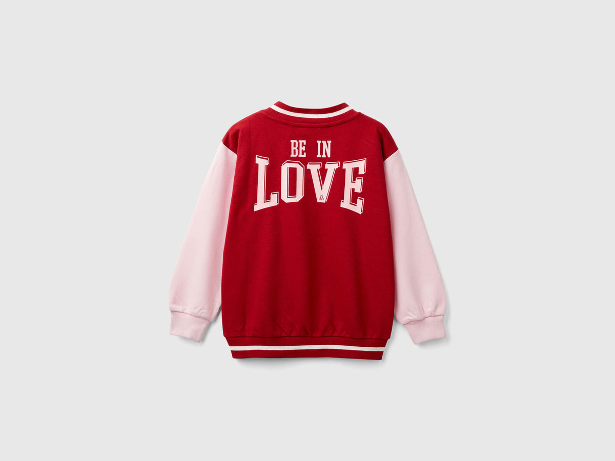 Benetton V-Neck Ny Printed Sweater For Kids