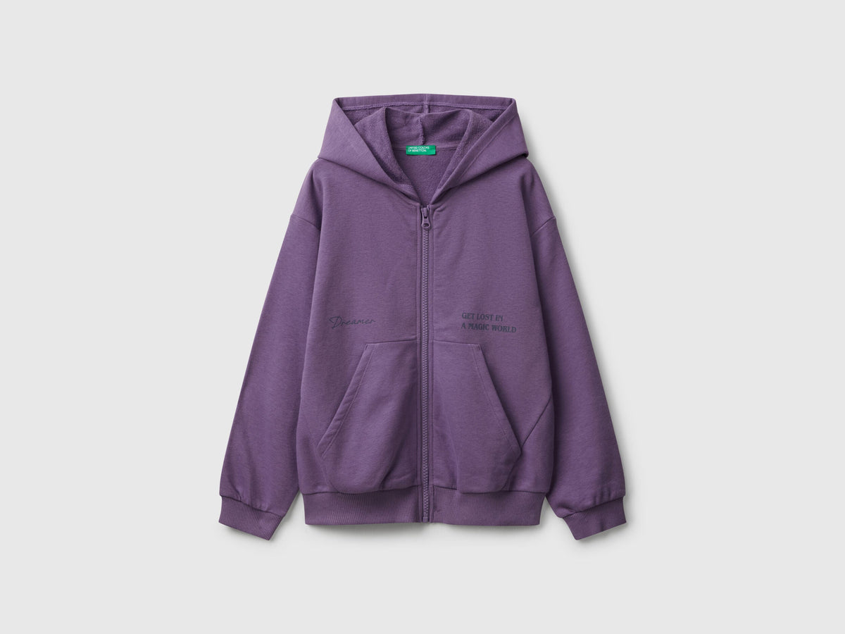 Benetton Printed Zip-Up Sweatshirt