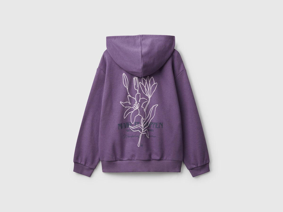 Benetton Printed Zip-Up Sweatshirt