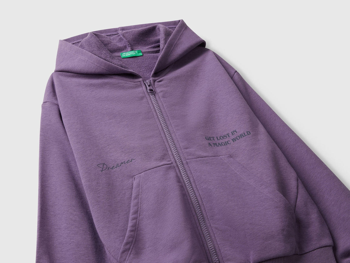 Benetton Printed Zip-Up Sweatshirt