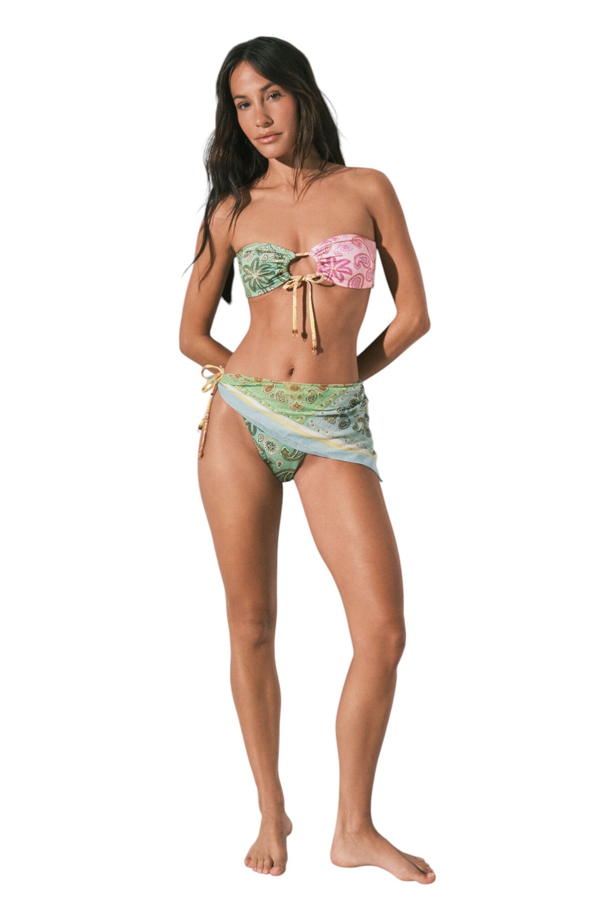 Women Secret printed bandeau bikini top