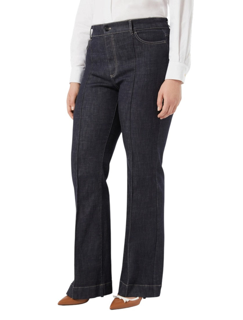 Marina Rinaldi Flared stretch cotton trousers