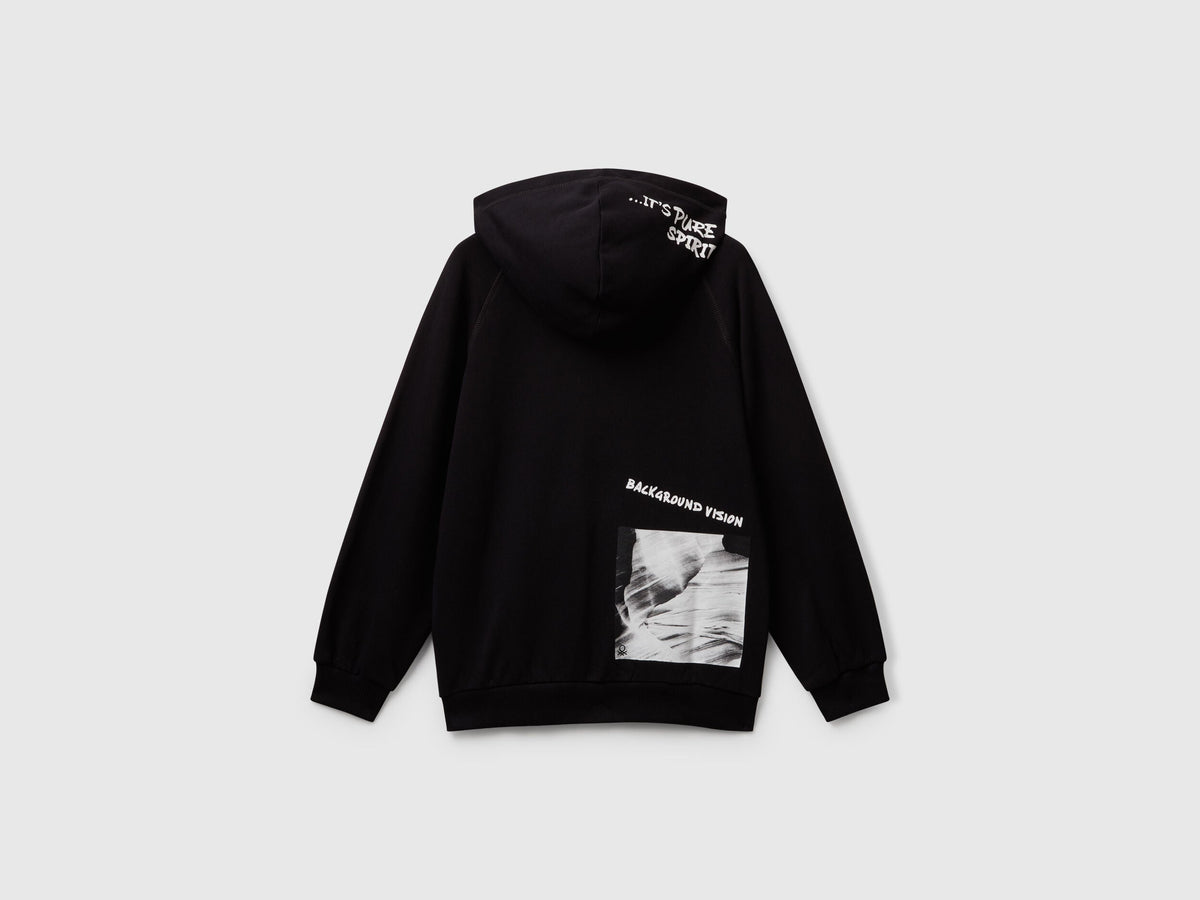 Benetton Printed Hooded Sweatshirt