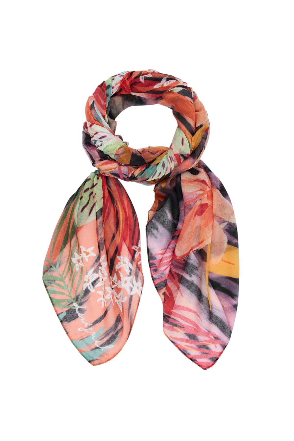 Desigual Rectangular scarf made of lightweight fabric