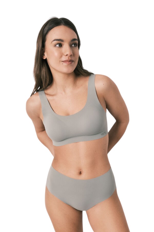 Women Secret Khaki clean cut microfiber high briefs