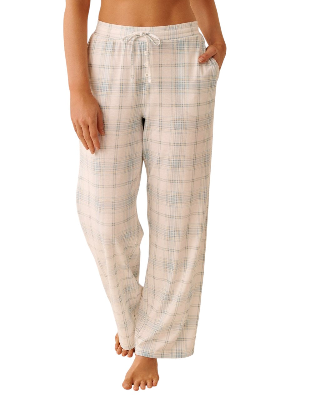 La vie en Rose Blue Plaid Print Pajama Pants