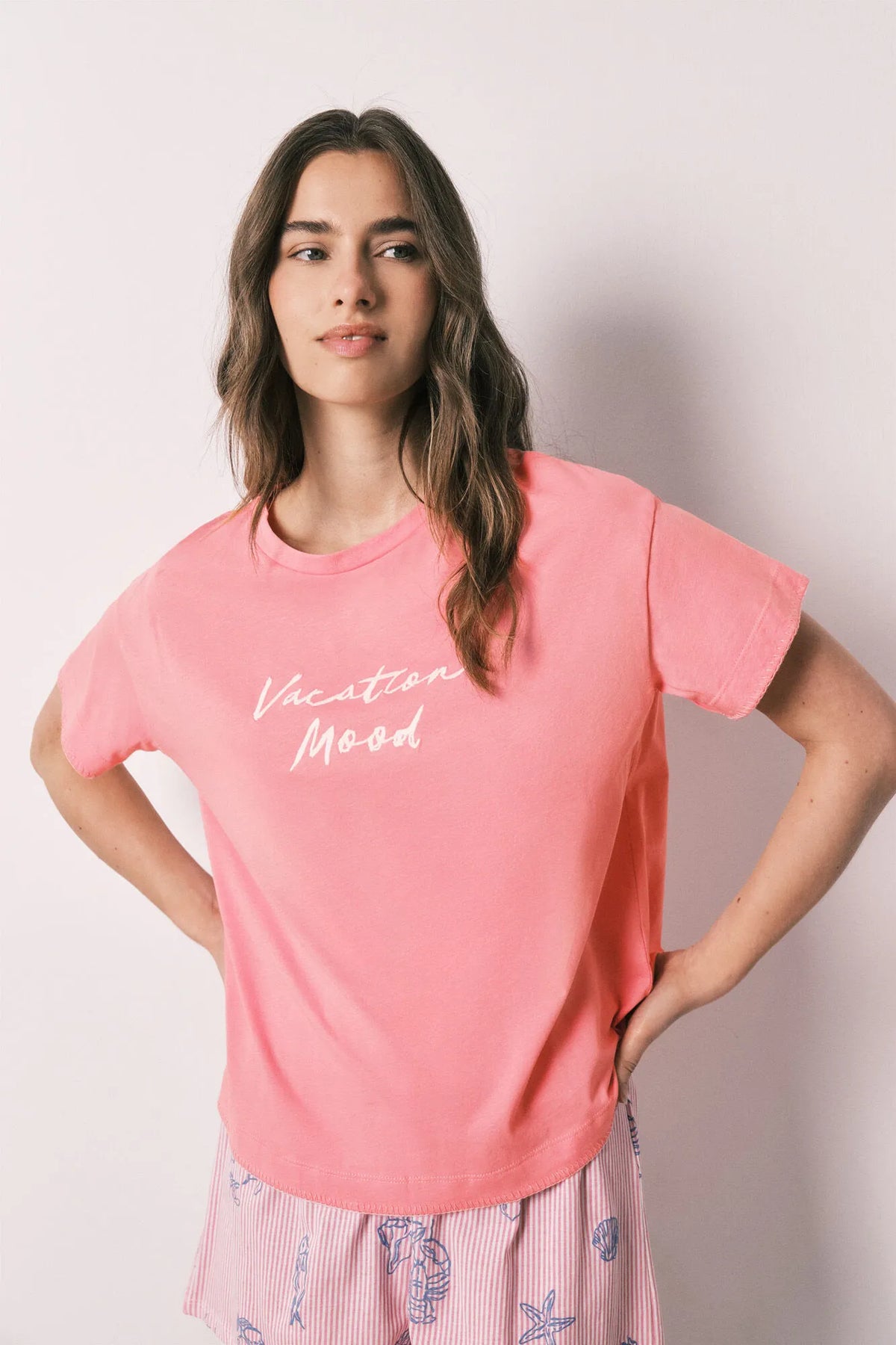 Women Secret Pink Cotton Short Pyjamas
