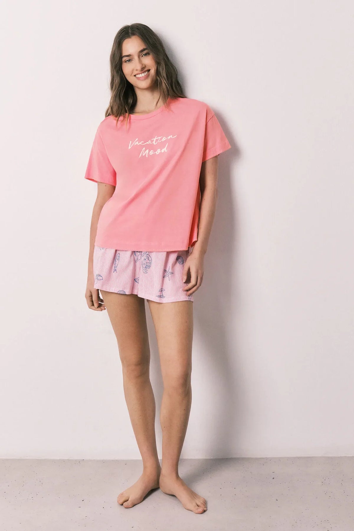 Women Secret Pink Cotton Short Pyjamas