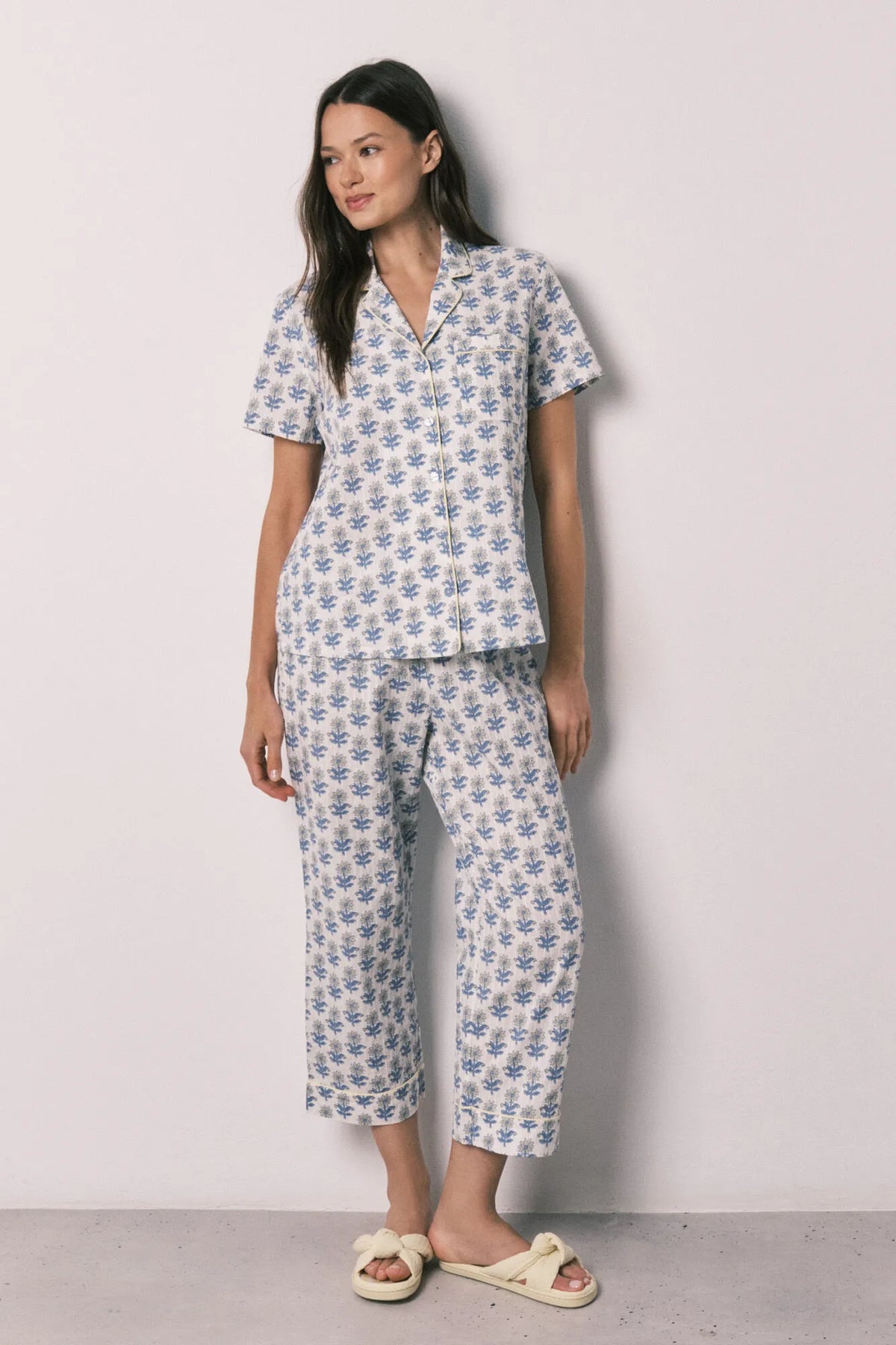 Women Secret Printed Cotton Capri Pyjamas