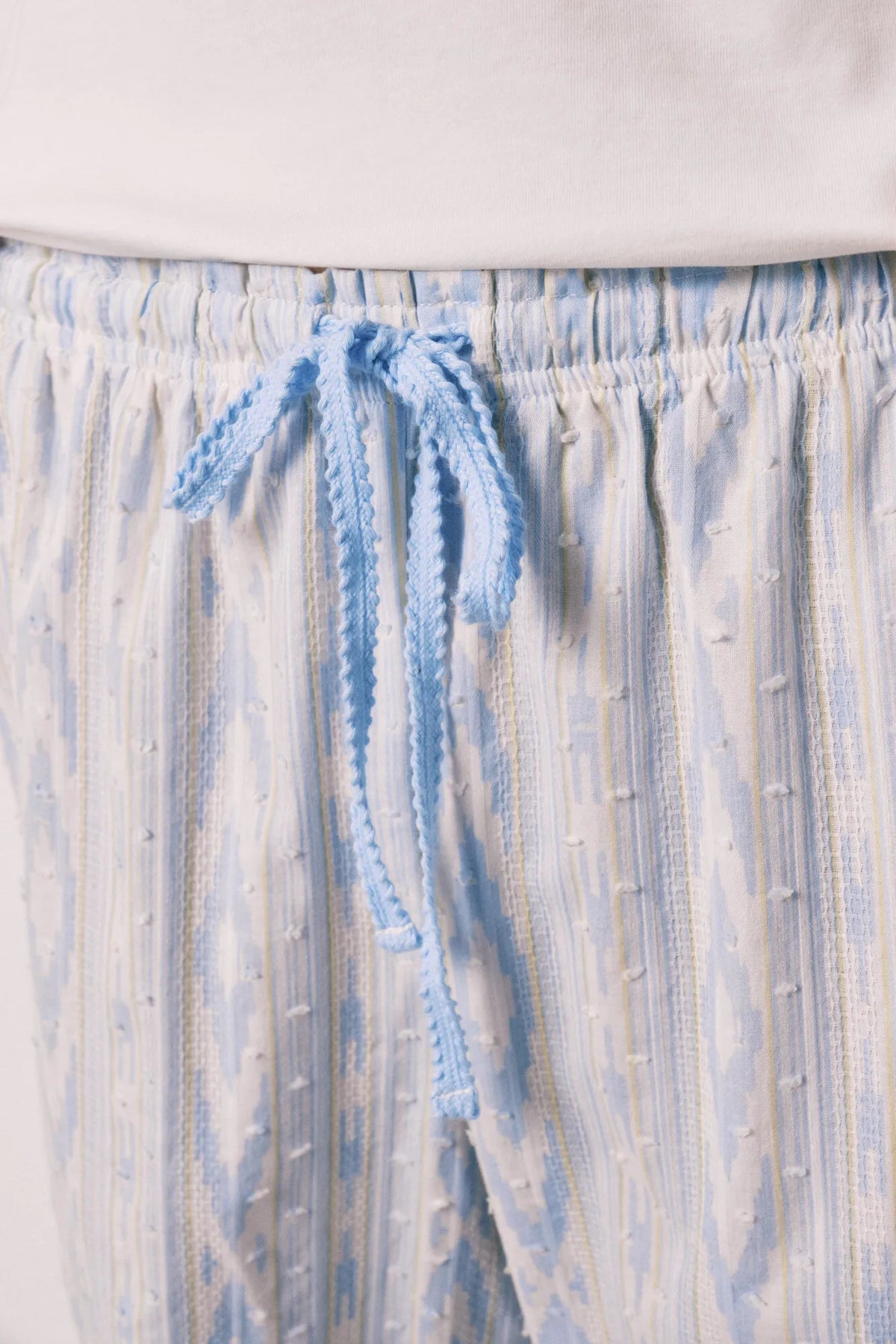 Women Secret Ivory Cotton Short Sleeve Long Pyjamas