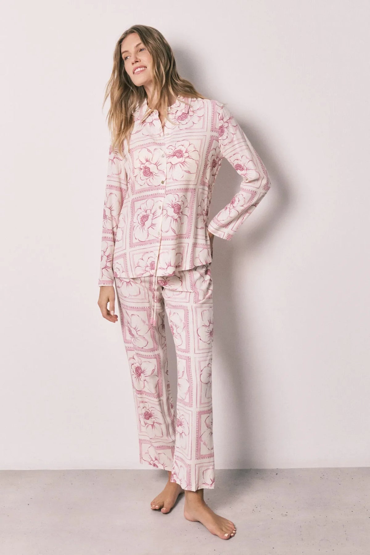 Women Secret Floral Classic Long Pyjamas